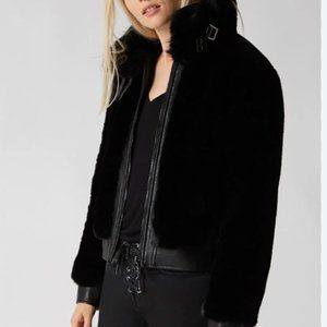 BLANK NYC Faux Fur and Leather Bomber